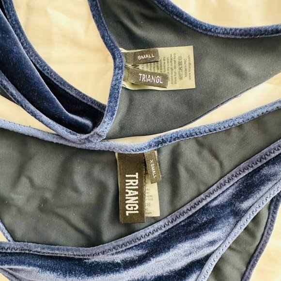 Triangl Bikini Navy Velvet Bikini Set (Small Top/ XS Bottoms) - Picture 4 of 4
